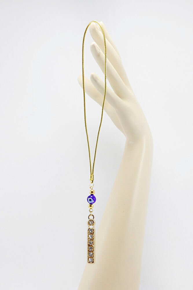 Gold Renkli Parlak Taşlı İ Harfi Araba Dikiz Ayna Süsü, Yeni Harfli Araba Hediyesi