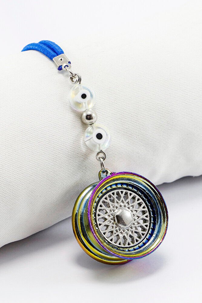 Boncuklu Renkli Jantlı Mini Araba Dikiz Ayna Süsü, Yeni Araba Hediyesi