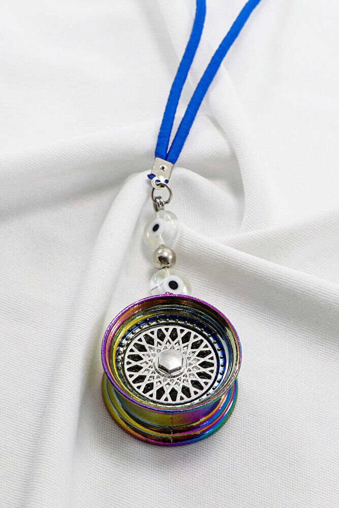 Boncuklu Renkli Jantlı Mini Araba Dikiz Ayna Süsü, Yeni Araba Hediyesi