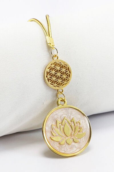 Flower of Life Pearlescent Lotus Flower Car Rearview Mirror Ornament Stylish New Car Gift