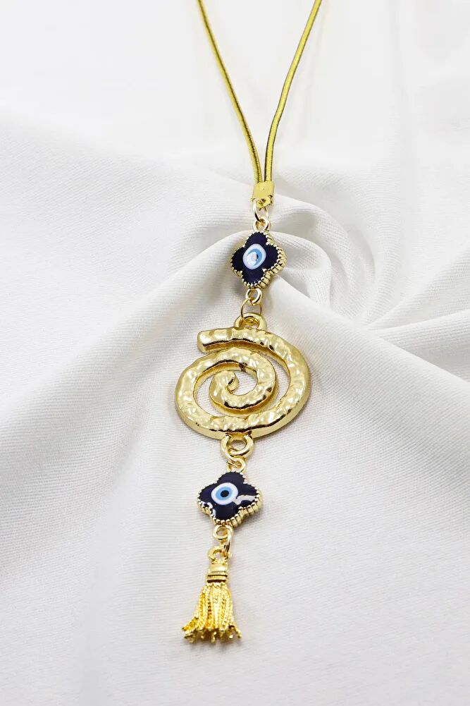 Gold Renkli Çiçekli Dokulu Girdap Araba Dikiz Ayna Süsü Tarz Yeni Araba Hediyesi