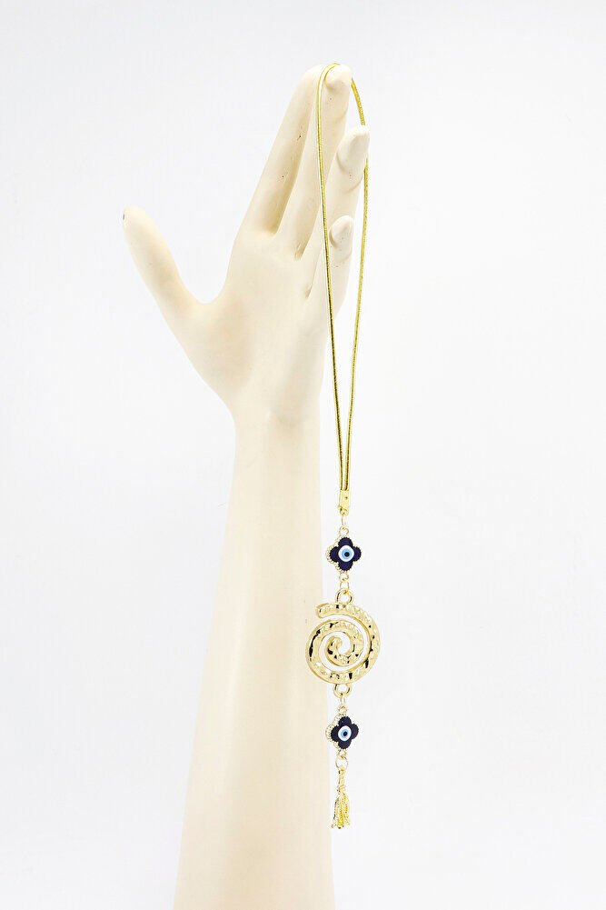 Gold Renkli Çiçekli Dokulu Girdap Araba Dikiz Ayna Süsü Tarz Yeni Araba Hediyesi