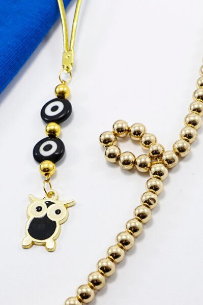 El Yapımı Cam Nazar Boncuklu Sevimli Baykuşlu Dikiz Ayna Süsü Tarz Yeni Araba Hediyesi