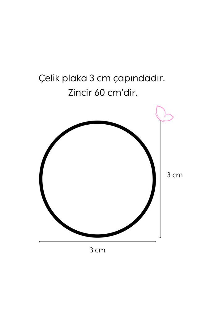 Gümüş Renkli 316L Çelik Kolye 3 cm Hat Nazar Ayeti ve Fatiha Suresi Lazer Kazıma Manevi Huzur