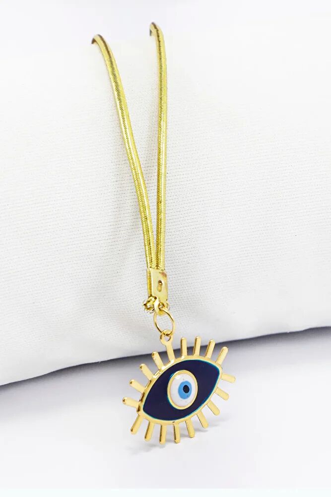 Mineli Lacivert Renkli Kirpikli Göz Figürlü Araba Dikiz Ayna Süsü, Yeni Araba Süsü