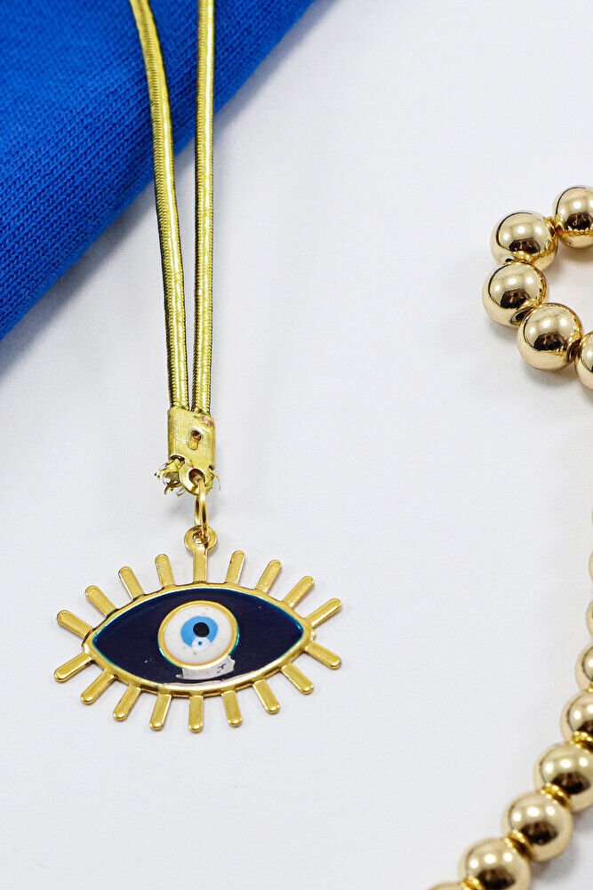 Mineli Lacivert Renkli Kirpikli Göz Figürlü Araba Dikiz Ayna Süsü, Yeni Araba Süsü