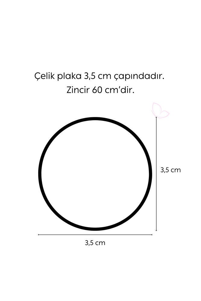 Estetik Hat Nazar Ayeti ve Vedud İsmi Lazer Kazıma Gold Renkli 316L Çelik Kolye 3,5 cm