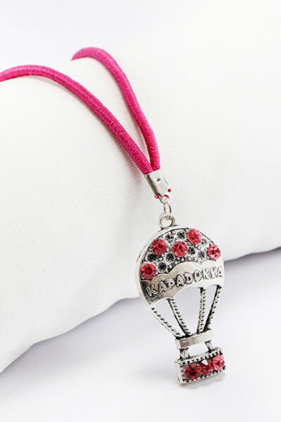 El Yapımı Pembe Parlak Taşlı Kapadokya Balonu Araba Dikiz Ayna Süsü, Yeni Araba Hediyesi