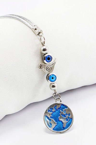 Kuşlu Nazar Mineli Gezegen Araba Dikiz Ayna Süsü, Yeni Araba Hediyesi