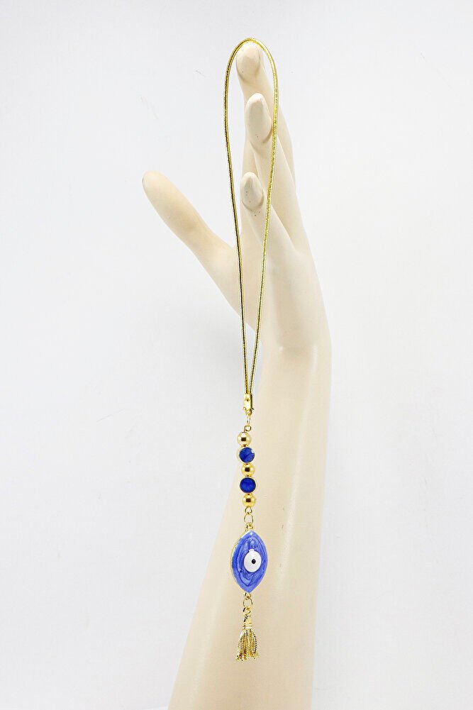 El Yapımı Lacivert Renkli Sedefli Göz Figürlü Araba Dikiz Ayna Süsü