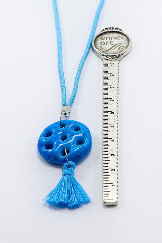 Turkuaz Renkli Püsküllü Yedi Delikli Süryani Nazarı Araba Dikiz Ayna Süsü, Yeni Araba Hediyesi