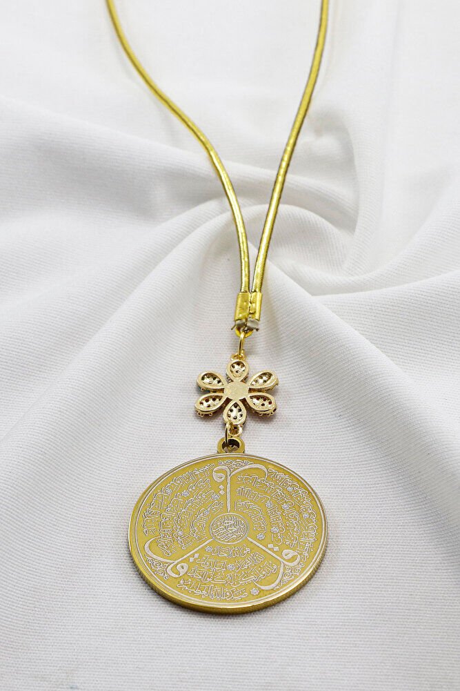 Renkli Parlak Taşlı Zirkon Çiçek Ayetel Kürsi Felak Nas İhlas Araba Dikiz Ayna Süsü