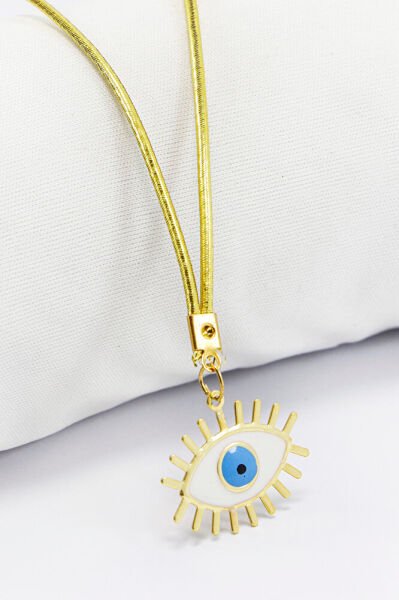 Beyaz Mineli Kirpikli Göz Figürlü Araba Dikiz Ayna Süsü, Yeni Araba Süsü