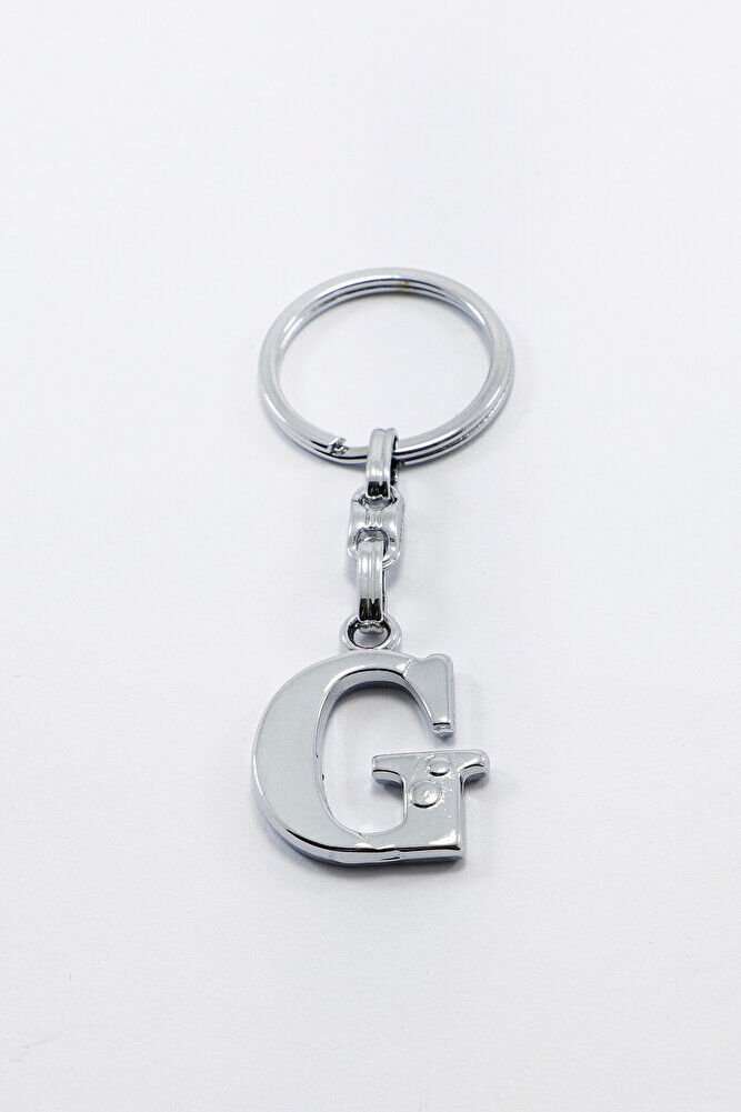 Gümüş Renkli Metal G Harfi Anahtarlık / Harfli Çanta Süsü