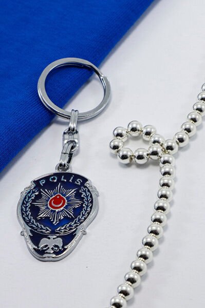 Navy Blue Rosette Figured Keychain, Gift Keychain