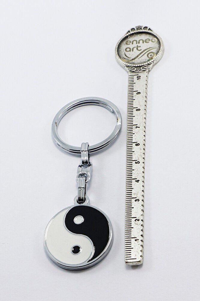 Black and White Yin and Yang Figured Keychain, Gift Keychain
