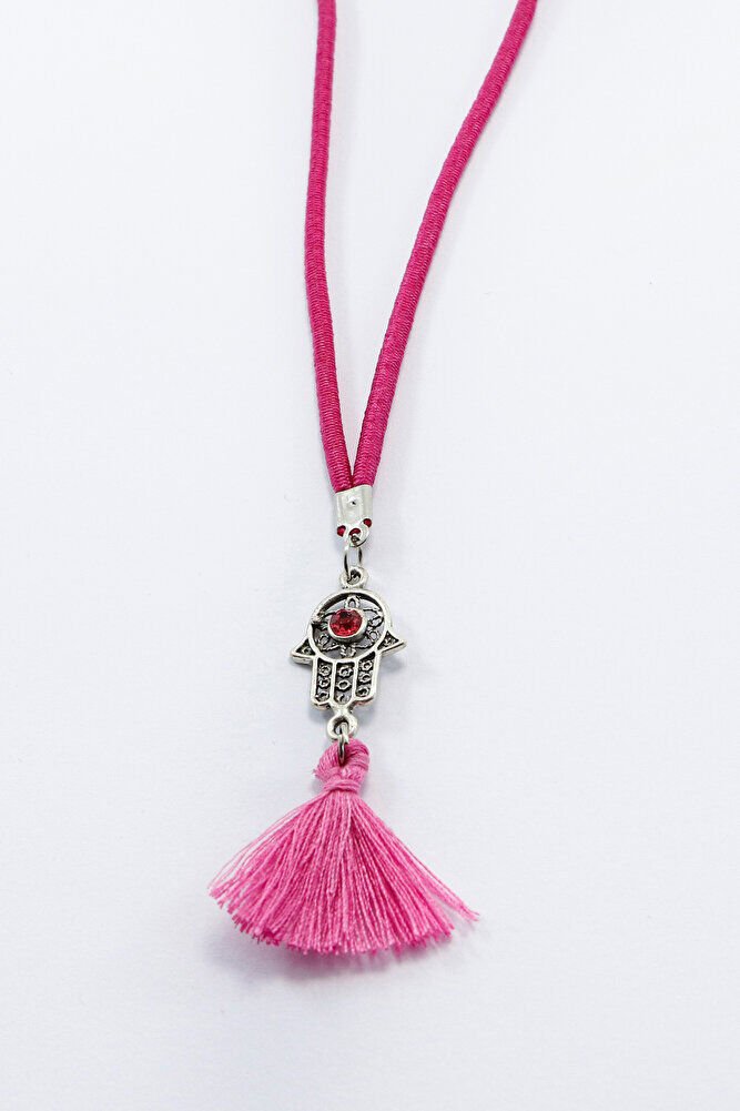 Small, Pink Tasseled Hamsa Hand Car Rearview Mirror Ornament, New Car Gift