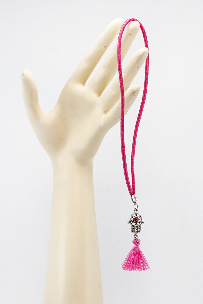 Small, Pink Tasseled Hamsa Hand Car Rearview Mirror Ornament, New Car Gift
