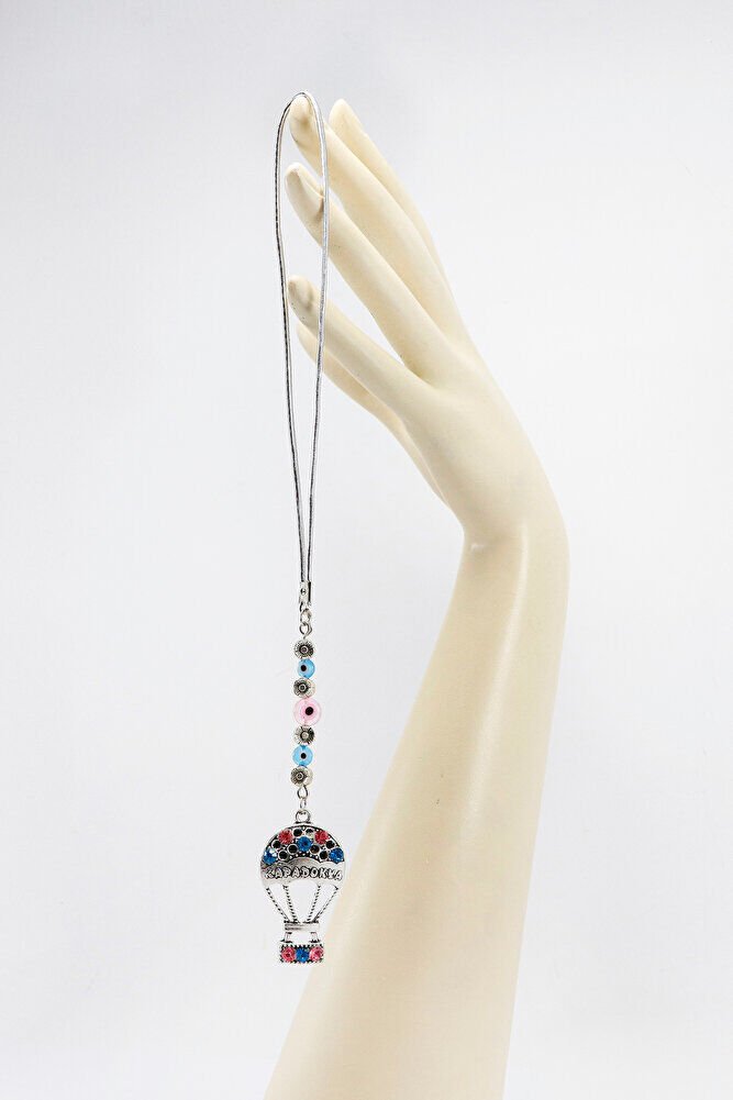 El Yapımı Renkli Parlak Taşlı Kapadokya Balonu Araba Dikiz Ayna Süsü, Yeni Araba Hediyesi