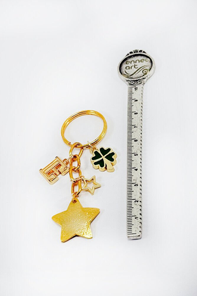 Gold Renkli Yıldızlı Salkım Anahtarlık, Hediyelik Anahtarlık