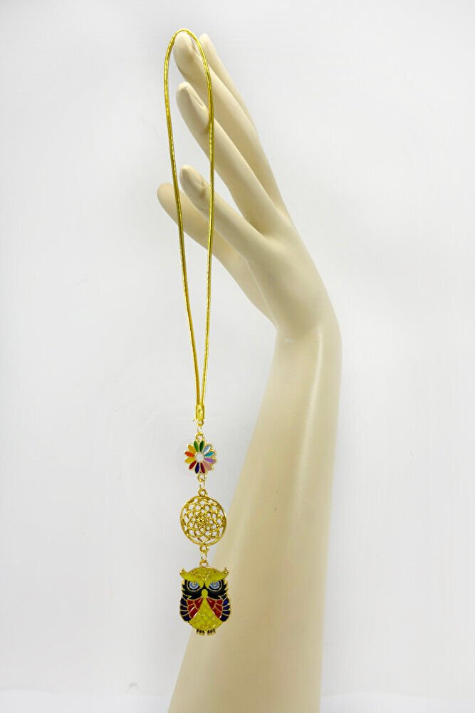 Renkli Çiçekli Lotus Çiçeği Sevimli Baykuş Araba Dikiz Ayna Süsü, Yeni Araba Hediyesi