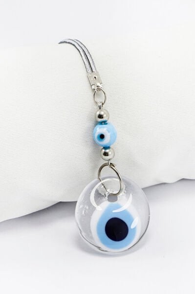 Mineli Cam Üzerine Mavi Damla Göz Figürlü Araba Dikiz Ayna Süsü, Yeni Araba Süsü