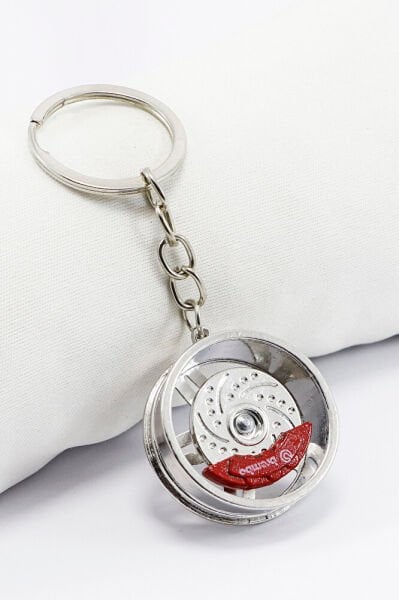 Red Detailed Rim Mini Keychain, Gift Rim Figured Keychain