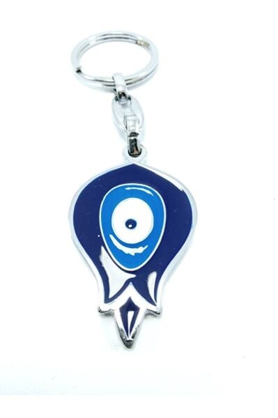 Nazar Boncuğu Temalı Lale Metal Anahtarlık/araba Dikiz Ayna Süsü Hediyelik Aksesuar