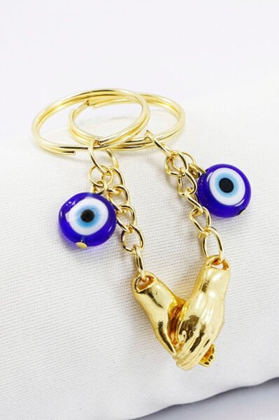 Gold Colored Magnetic Lover Keychain Holding Hands, Valentine's Gift