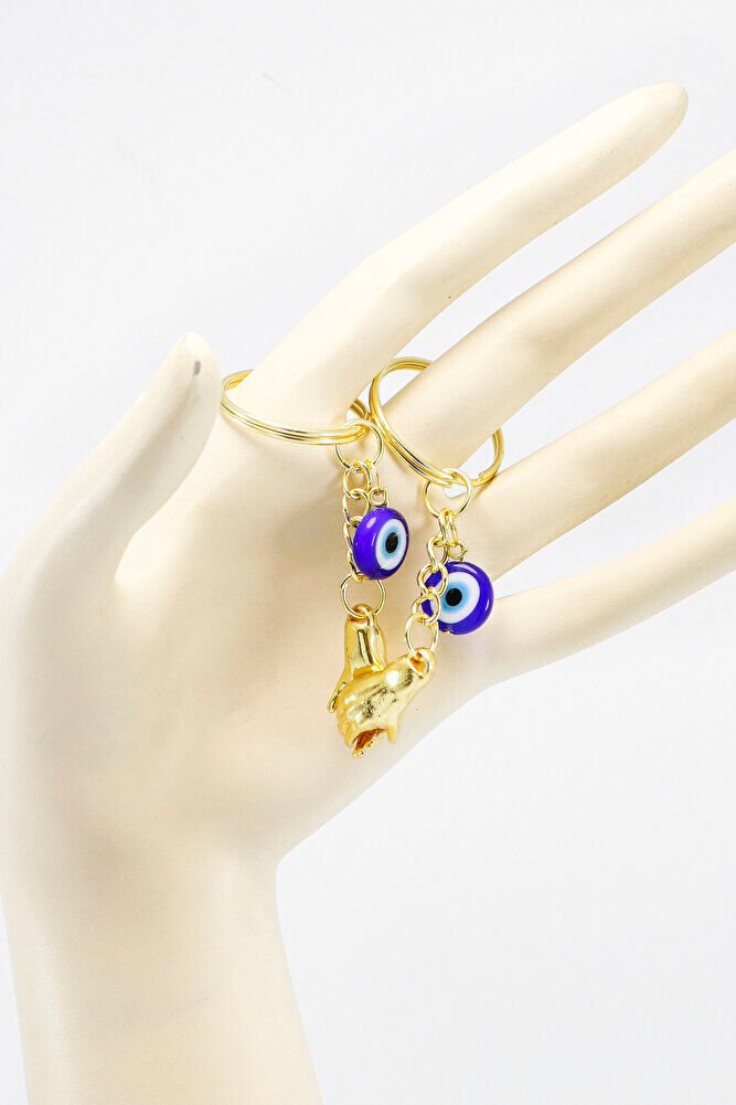 Gold Renkli El Ele Tutuşan Mıknatıslı Sevgili Anahtarlık, Sevgili Hediyesi