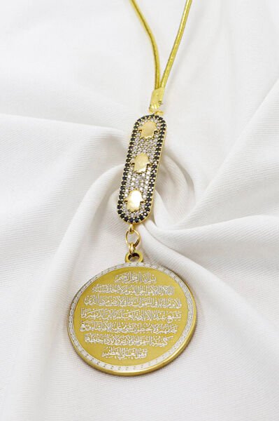 Hamsa Hand Stainless Steel Ayetel Kursi Evil Eye Verse Car Rearview Mirror Ornament, New Car Gift