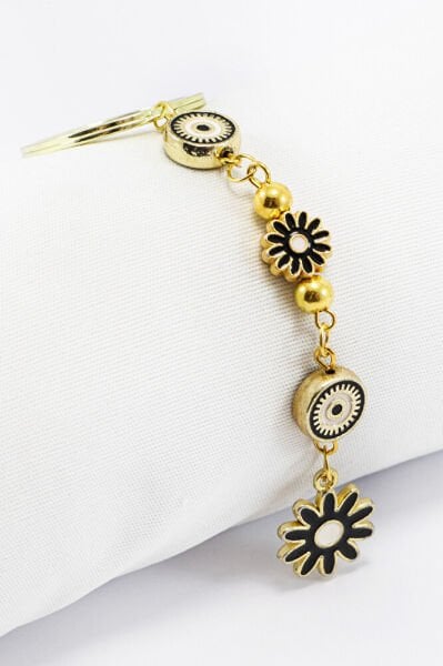 Black Flower Cluster Keychain, Gift Bag Ornament