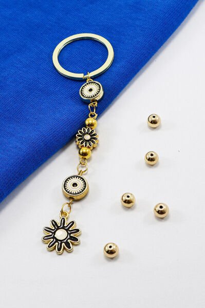 Black Flower Cluster Keychain, Gift Bag Ornament