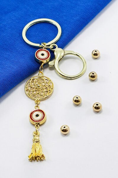 Framed Evil Eye Flower of Life Cluster Keychain, Gift Bag Ornament
