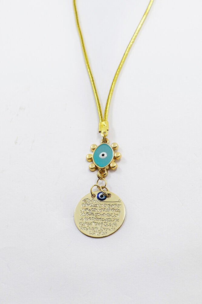 Güneş Figürlü Gold Renkli Metal Ayetel Kürsi Araba Dikiz Ayna Süsü, Araba Hediyesi