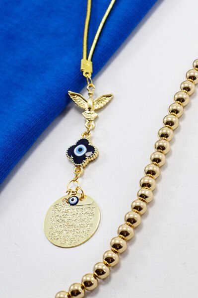 Metal Small Ayetel Kürsi Evil Eye Bead Car Rearview Mirror Ornament Handmade Luxury Accessory