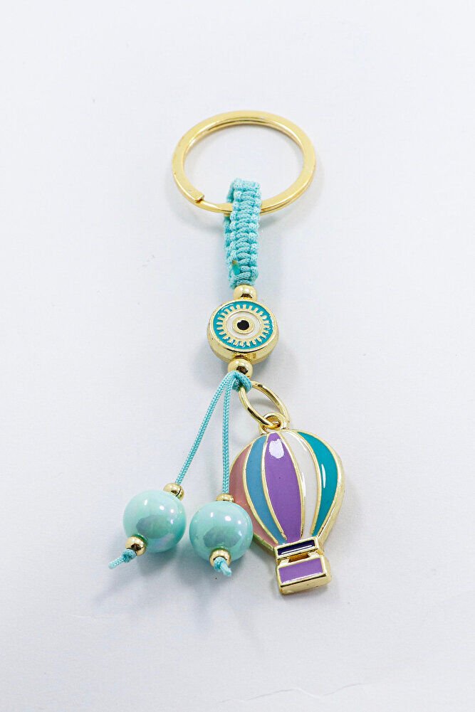 Bebe Mavisi Çerçeveli Nazar Boncuklu Renkli Uçan Balon Salkım Dikiz Ayna Süsü, Yeni Araba Hediyesi