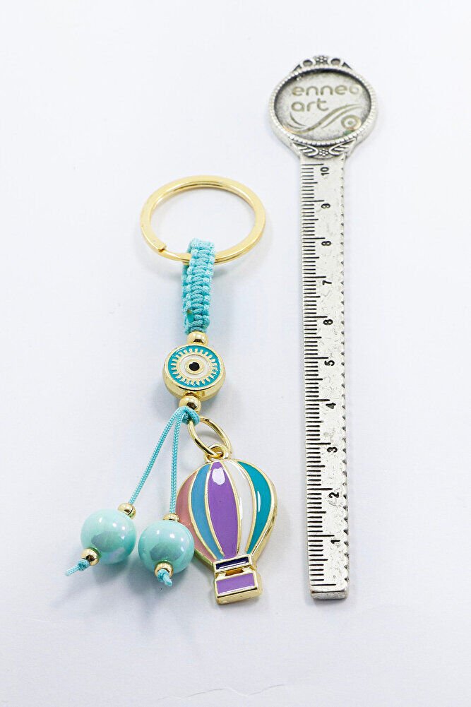 Bebe Mavisi Çerçeveli Nazar Boncuklu Renkli Uçan Balon Salkım Dikiz Ayna Süsü, Yeni Araba Hediyesi