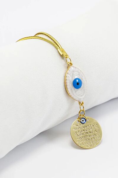 Sedefli Göz Figürlü Metal Ayetel Kürsi Araba Dikiz Ayna Süsü, Yeni Araba Hediyesi