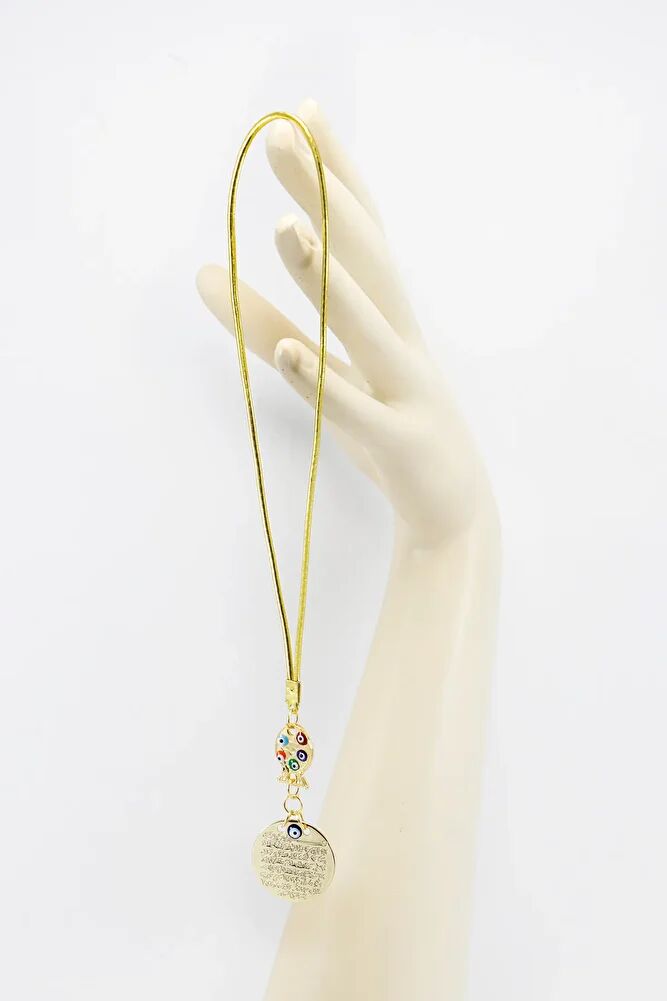 Metal Ayetel Kursi Prayer Colorful Fish Evil Eye Bead Car Rearview Mirror Ornament Handmade Luxury Accessory