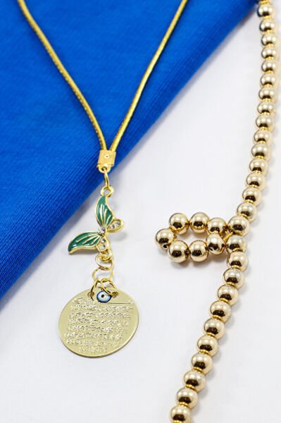 Küçük Metal Ayetel Kürsi Araba Dikiz Ayna Süsü Pastel Turkuaz Taşlı Kelebek Lüks Hediyelik