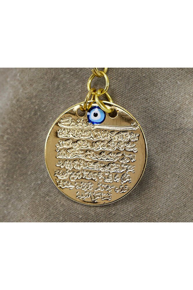 Metal Kelebekli Nazar Dualı Nazar Boncuğu Araba Dikiz Ayna Süsü El Yapımı Lüks Aksesuar Gold Renkli