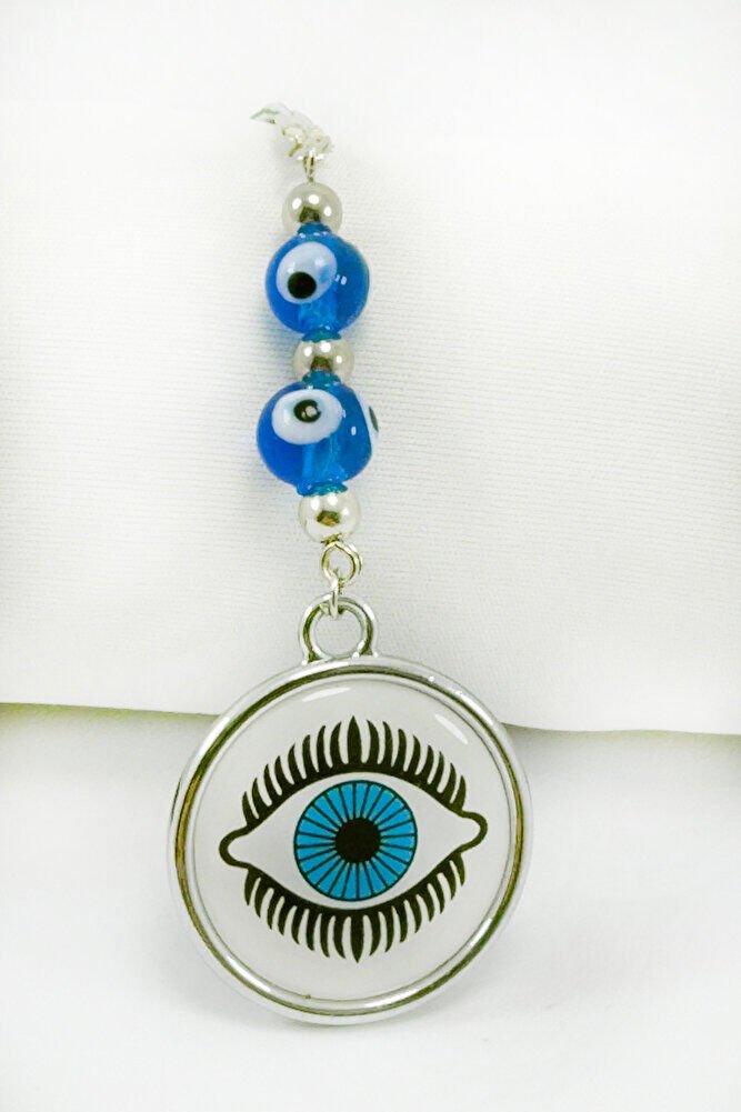 Handmade Glass Evil Eye Beaded Colorful Eye Figured Car Rearview Mirror Ornament