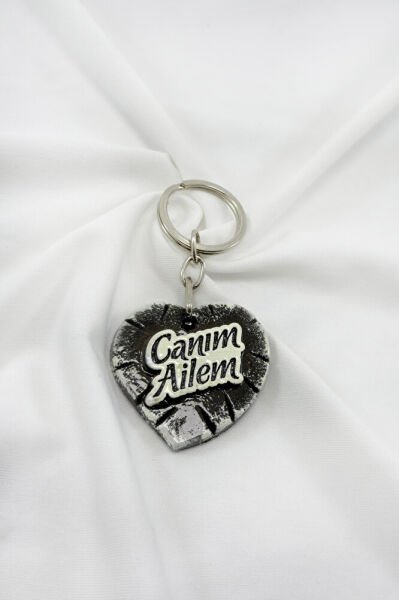 Polyester Heart Keychain with 
