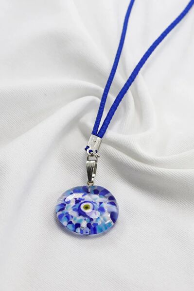 Murano Blue Turquoise Crushed Evil Eye Bead Car Rearview Mirror Ornament Handmade Luxury Glass Gift