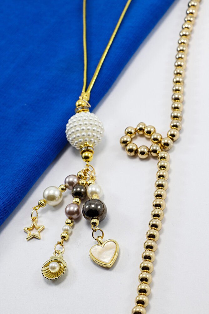 Renkli İncili Gösterişli Kalpli Deniz İstiridyeli Dikiz Ayna Süsü, Lüks Yeni Araba Hediyesi