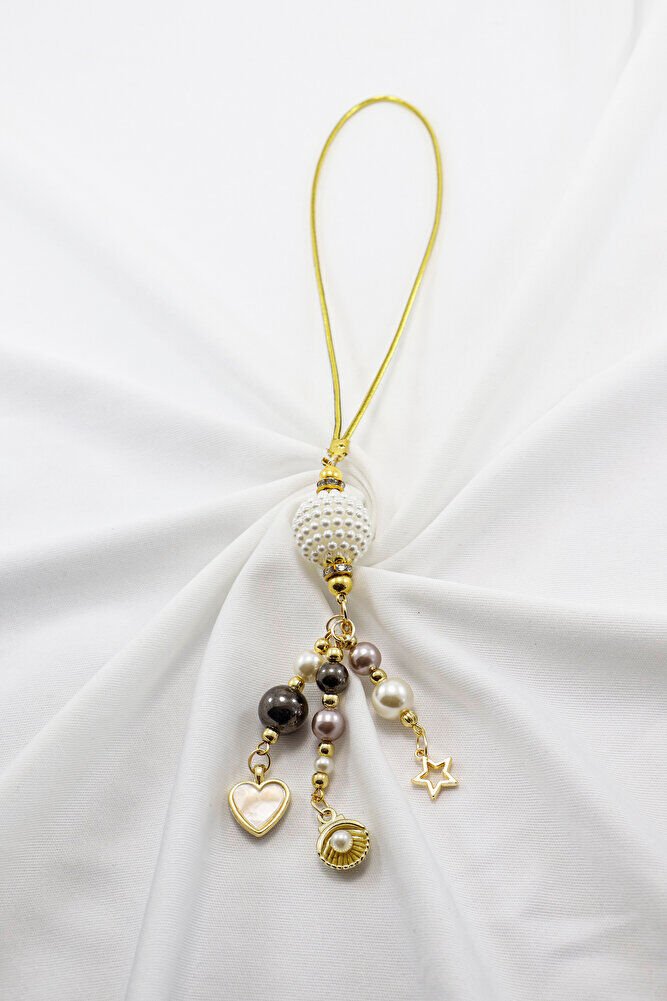 Renkli İncili Gösterişli Kalpli Deniz İstiridyeli Dikiz Ayna Süsü, Lüks Yeni Araba Hediyesi