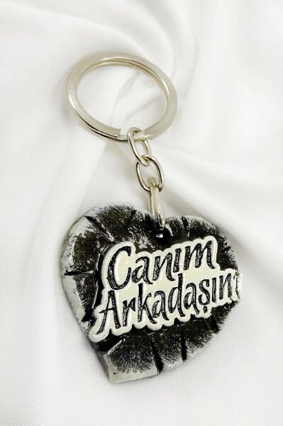 My Dear Friend Written Polyester Heart Keychain, Gift Heart Keychain