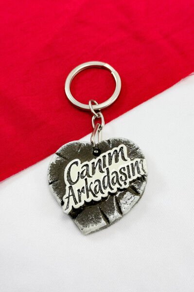 My Dear Friend Written Polyester Heart Keychain, Gift Heart Keychain