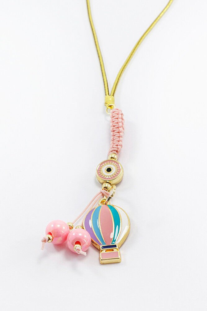 Şeker Pembesi Çerçeveli Nazar Boncuklu Renkli Uçan Balon Salkım Dikiz Ayna Süsü, Yeni Araba Hediyesi